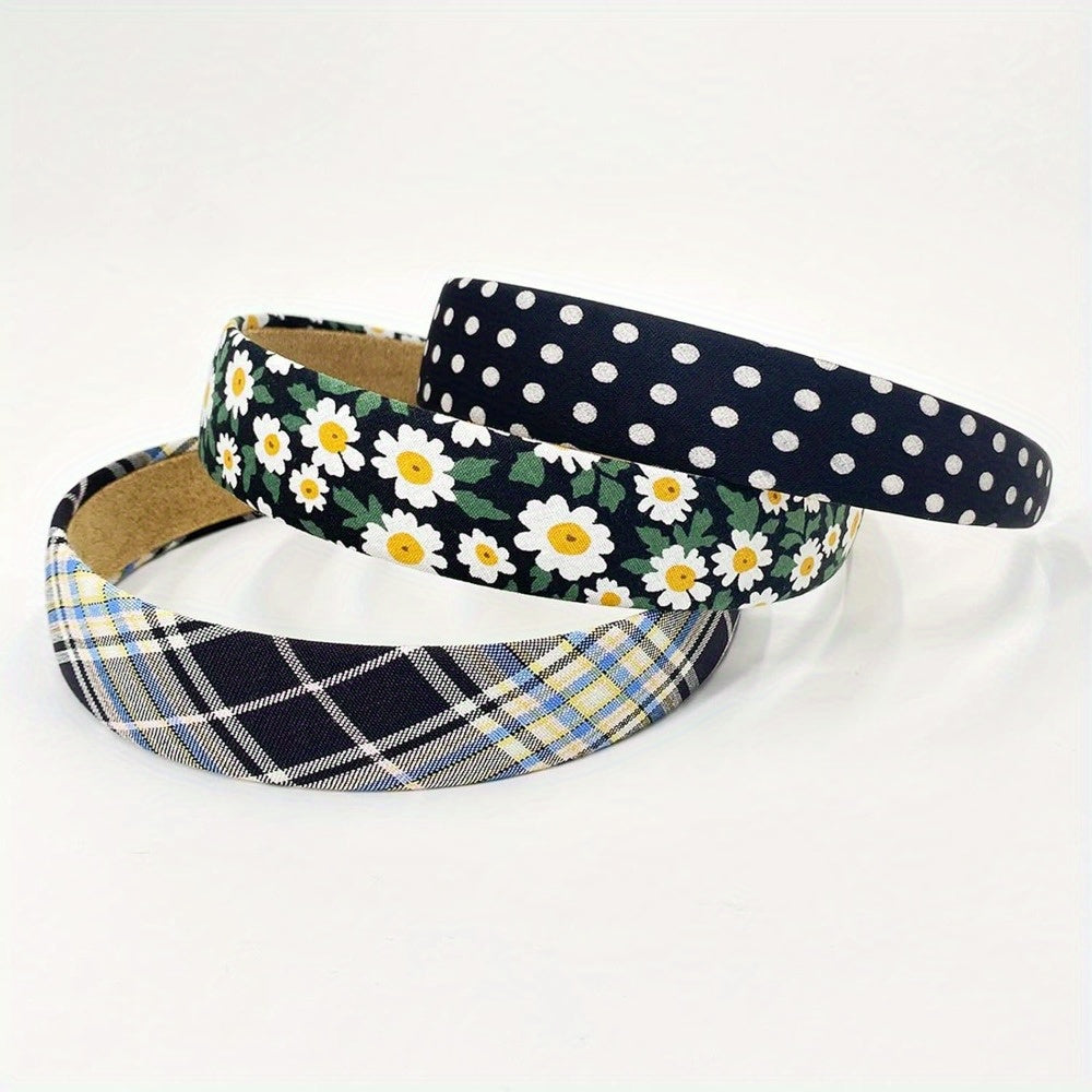 7pcs Flower Headband, Cute PearL Fashion Headbands for Women, Vintage Wide Headband for Women, Hair Accessories Set