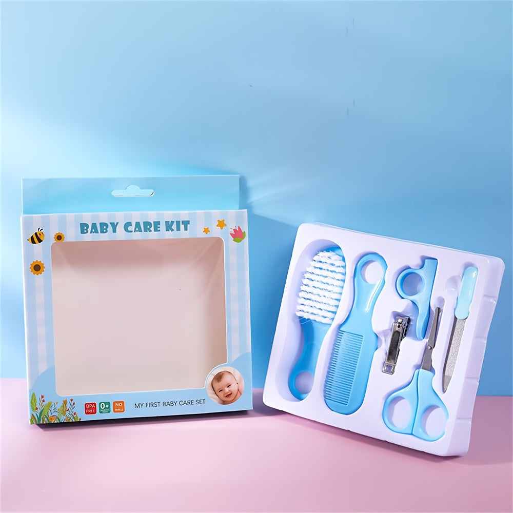 [Baby Care Wash Set] 6pcs Comb and Brush Set, 3 Colors Baby Nail Clippers Kit, Baby Care Wash Set