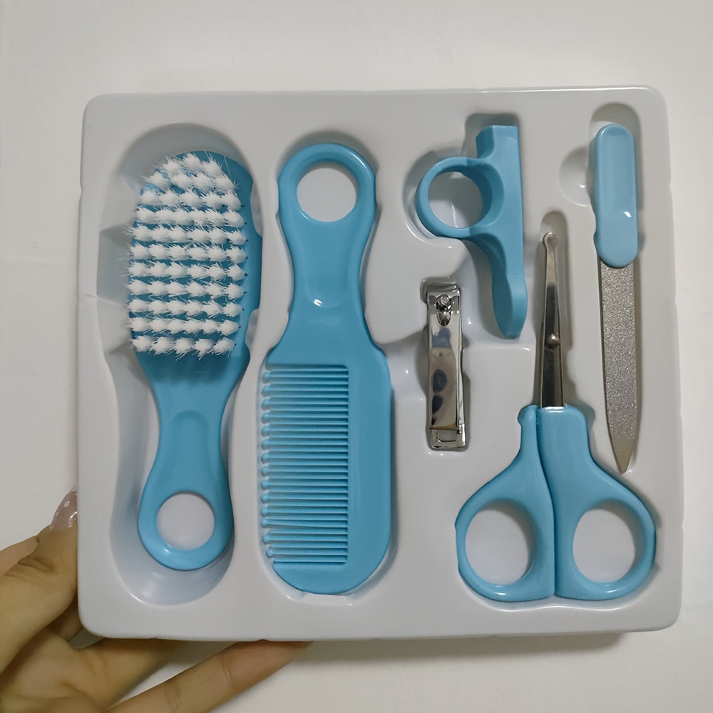 [Baby Care Wash Set] 6pcs Comb and Brush Set, 3 Colors Baby Nail Clippers Kit, Baby Care Wash Set
