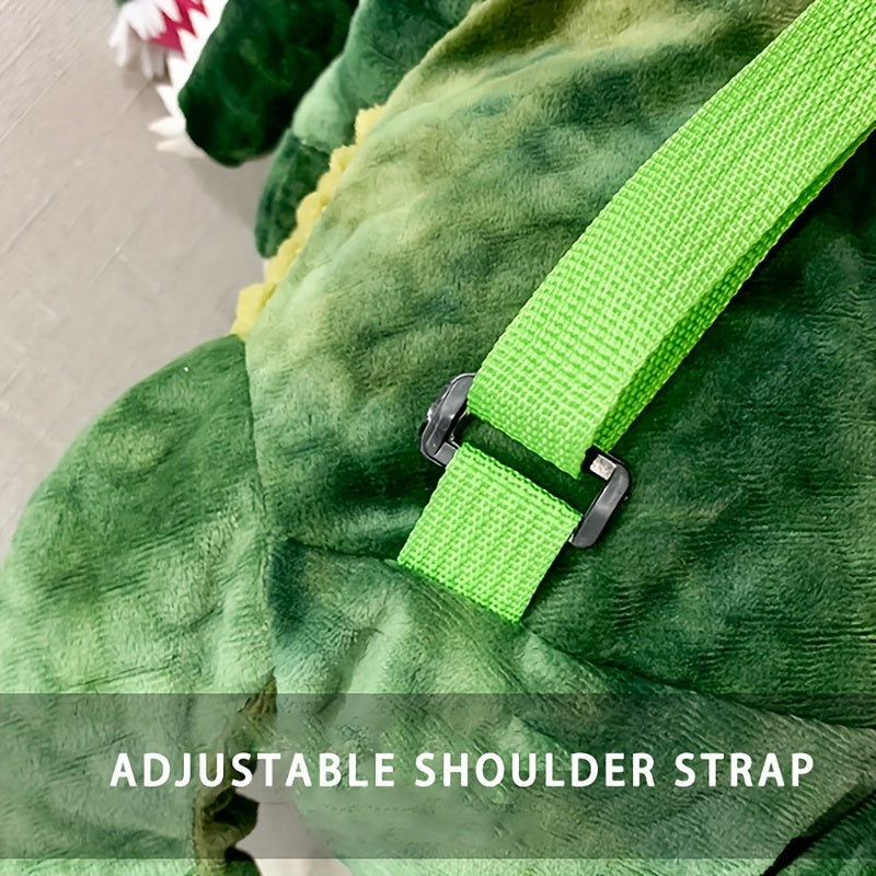 Youngsters' Dinosaur Backpack - Adorable T-Rex & Triceratops Plush Designs, Lightweight Corduroy with Adjustable Straps, Zip Closure, Nylon Lining - Ideal for Party Wear & Everyday Fun, Dinosaur Toys