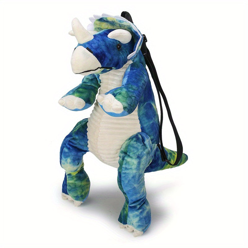 Youngsters' Dinosaur Backpack - Adorable T-Rex & Triceratops Plush Designs, Lightweight Corduroy with Adjustable Straps, Zip Closure, Nylon Lining - Ideal for Party Wear & Everyday Fun, Dinosaur Toys
