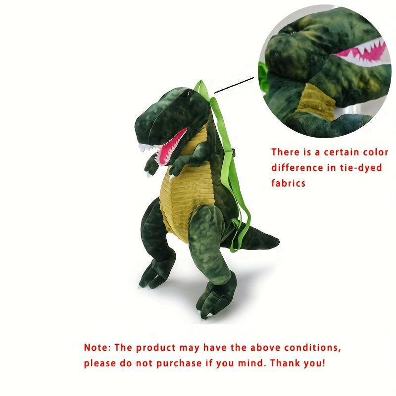Youngsters' Dinosaur Backpack - Adorable T-Rex & Triceratops Plush Designs, Lightweight Corduroy with Adjustable Straps, Zip Closure, Nylon Lining - Ideal for Party Wear & Everyday Fun, Dinosaur Toys
