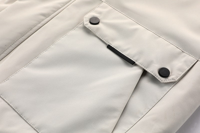 Men'S Winter Windbreaker Jacket with Warm Hood - Maroon Zip-Up Outdoor Coat, Stand Collar, Multiple Pockets, Casual Sporty Design for Cold Weather, Winter Jacket