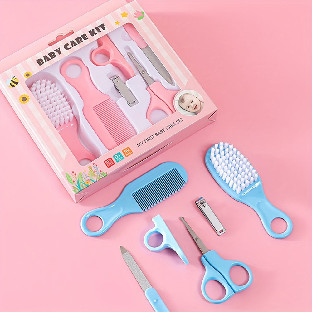[Baby Care Wash Set] 6pcs Comb and Brush Set, 3 Colors Baby Nail Clippers Kit, Baby Care Wash Set