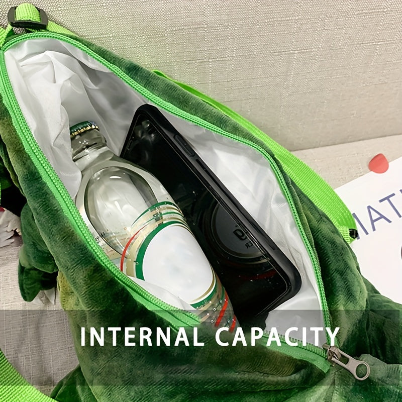 Youngsters' Dinosaur Backpack - Adorable T-Rex & Triceratops Plush Designs, Lightweight Corduroy with Adjustable Straps, Zip Closure, Nylon Lining - Ideal for Party Wear & Everyday Fun, Dinosaur Toys