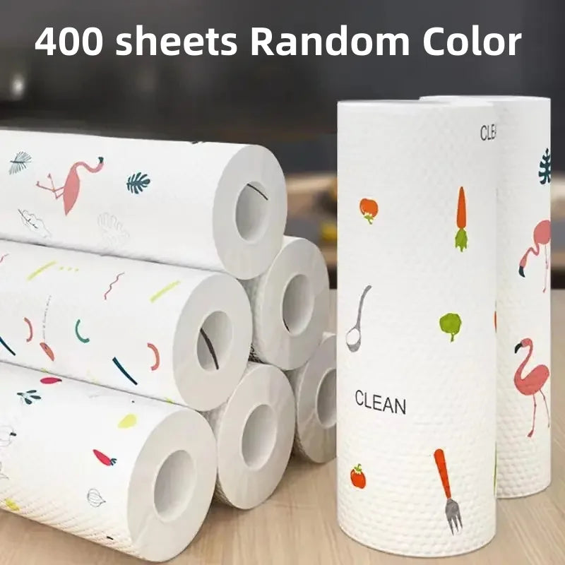 400Pcs Washable Kitchen Paper Towels Dual-Purpose Dry & Wet Cleaning Cloth Disposable Dishwashing Paper Cleaning Specialty Paper