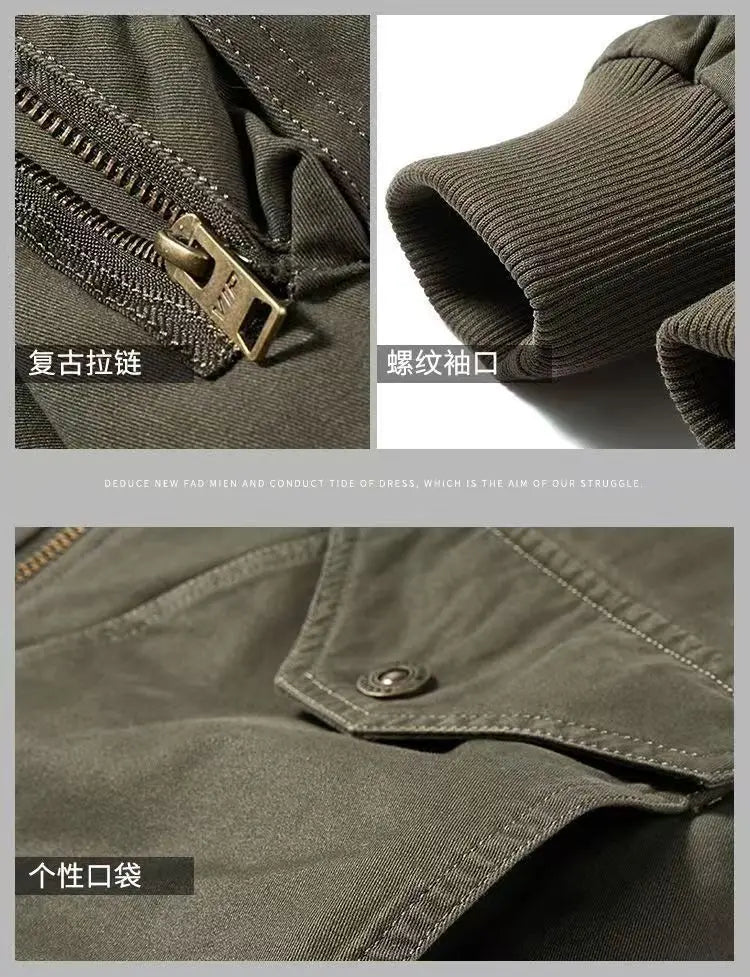 Winter Men's Cargo Jacket Men High-quality Lamb Cashmere Jackets Thickened Warm Coat Fashion Casual Jackets Men Fleece Clothing