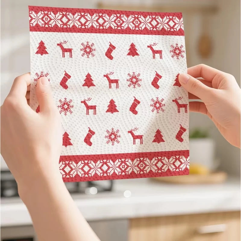 Thickened Disposable Kitchen Paper Towels- Multi-Fold Design for Wet & Dry Use, Ideal for Christmas, Halloween, Picnics, Parties