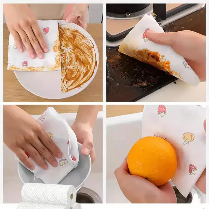 400Pcs Washable Kitchen Paper Towels Dual-Purpose Dry & Wet Cleaning Cloth Disposable Dishwashing Paper Cleaning Specialty Paper