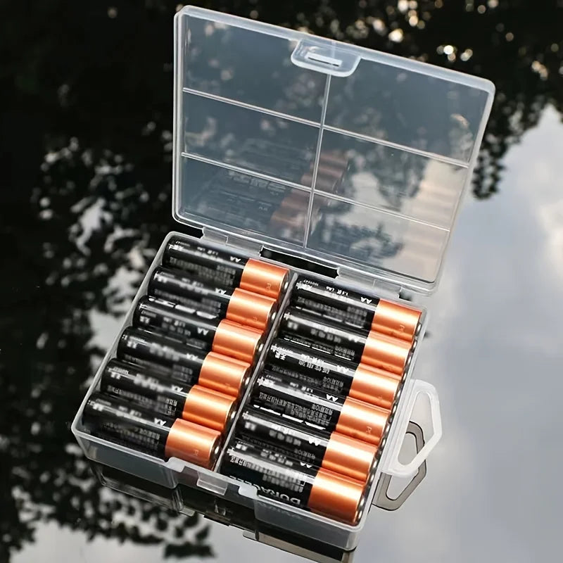 AA/AAA Battery Storage Box Transparent Battery Storage Box Can hold 24 AA Batteries Or 24 AAA Batteries