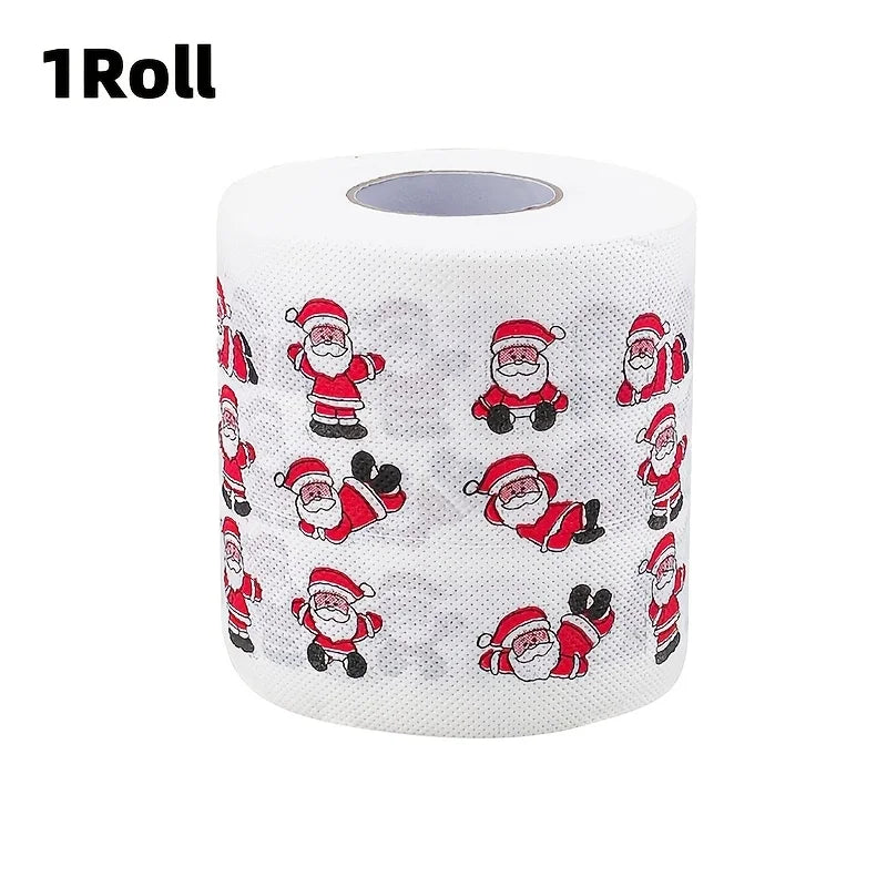 Christmas Toilet Paper - Santa Claus and Holiday Designed Disposable Tissues, Ideal for Christmas Dinner