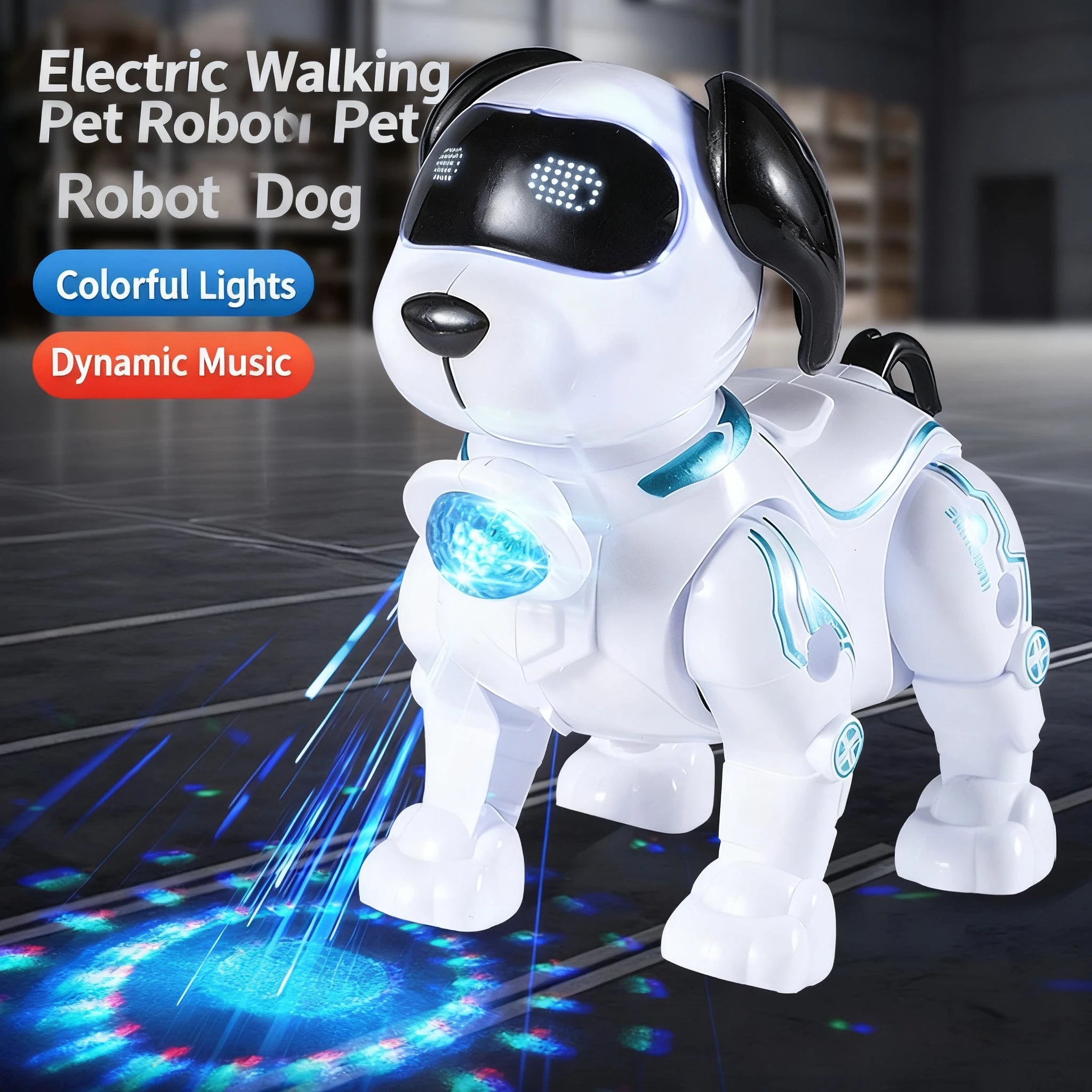 Cute Toy Dog With Cool Features: Bright Projection Lights, Lovely Sound Effects, Flexible Crawling Movement—Brings Joy To Kids,