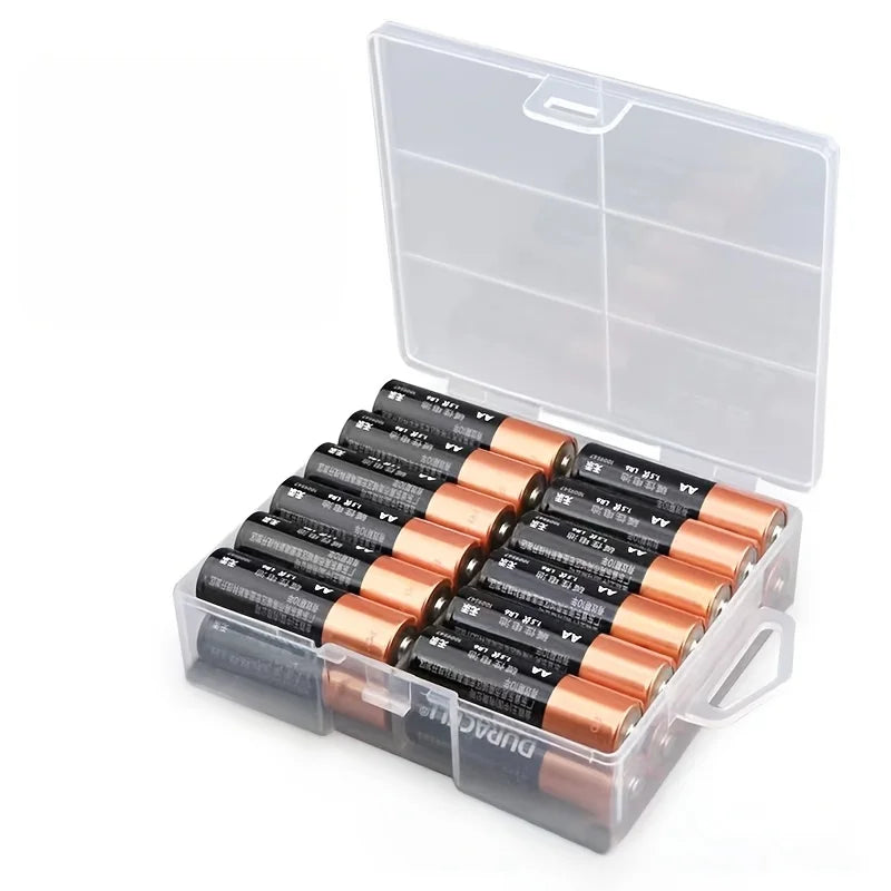 AA/AAA Battery Storage Box Transparent Battery Storage Box Can hold 24 AA Batteries Or 24 AAA Batteries