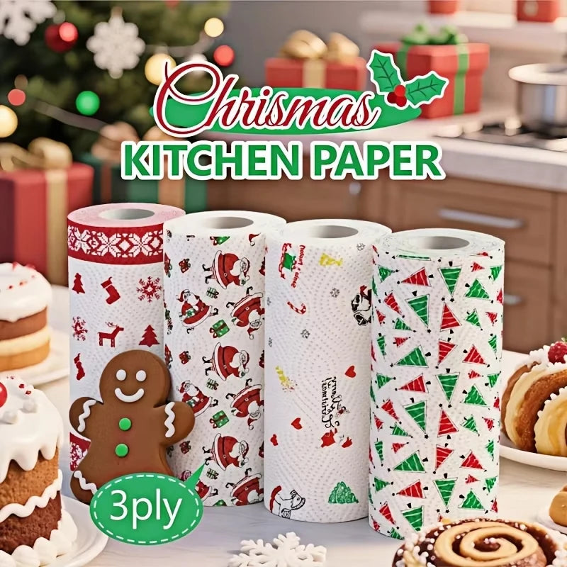 Thickened Disposable Kitchen Paper Towels- Multi-Fold Design for Wet & Dry Use, Ideal for Christmas, Halloween, Picnics, Parties