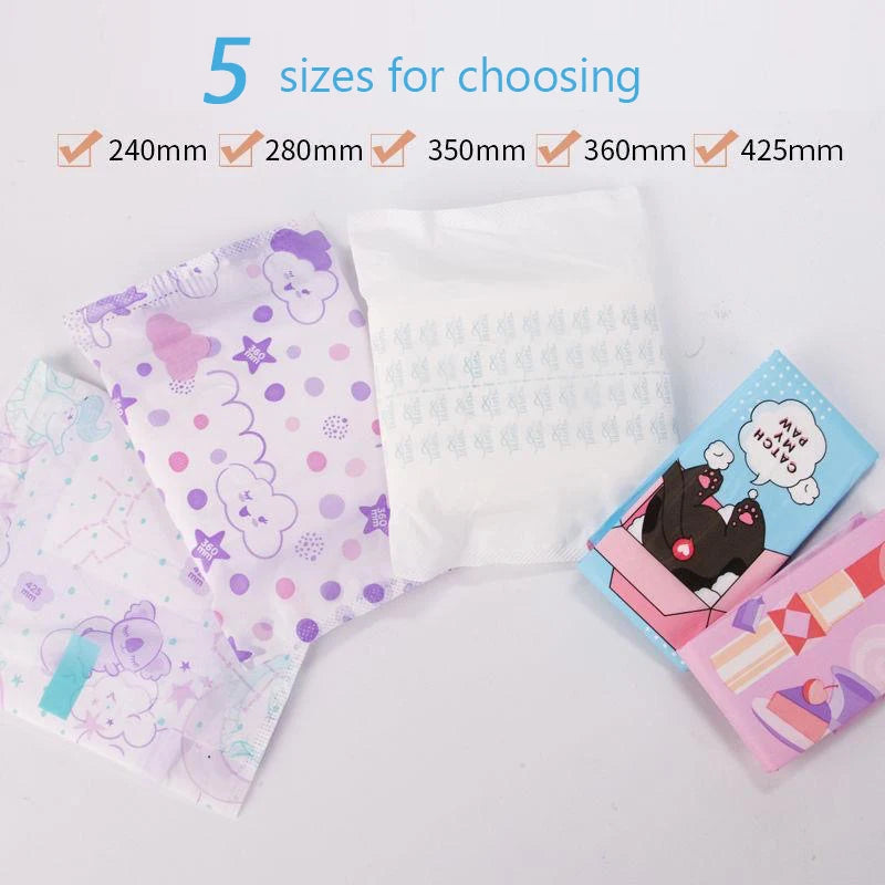 50pcs/Bag Women Menstrual Pads Feminine Organic Panty Liners Daily Use Health Care Ladies Sanitary Towel for Menstrual Period