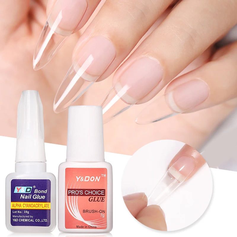 10g Fast Drying Nail Glue for False Nails Glitter Acrylic Nail Rhinestone Decoration Extension Glue Adhensive Nail Care Tool