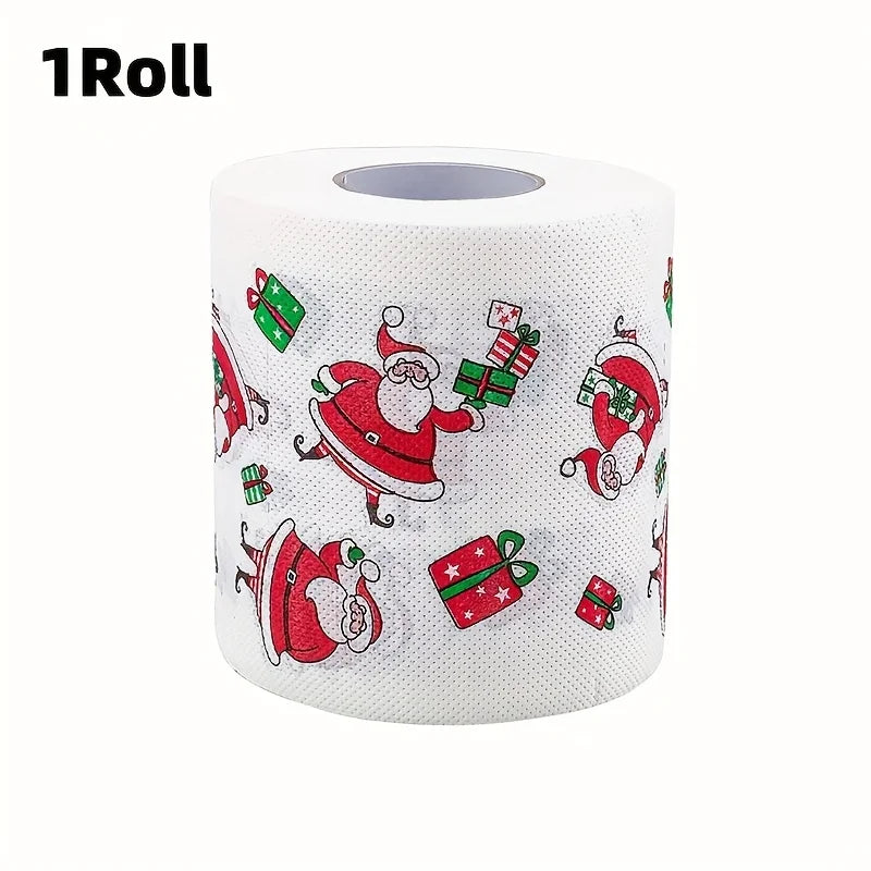 Christmas Toilet Paper - Santa Claus and Holiday Designed Disposable Tissues, Ideal for Christmas Dinner