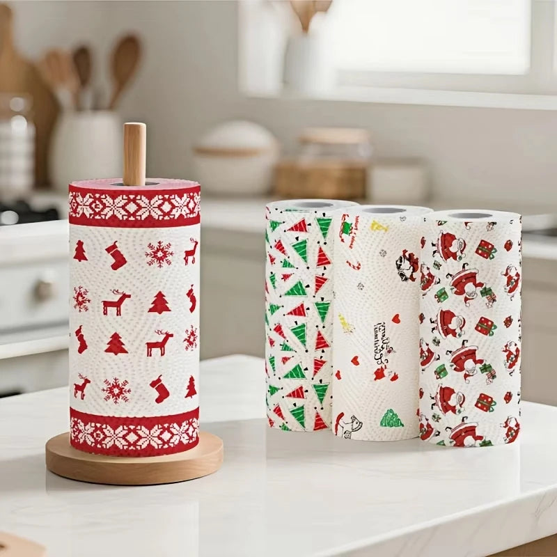 Thickened Disposable Kitchen Paper Towels- Multi-Fold Design for Wet & Dry Use, Ideal for Christmas, Halloween, Picnics, Parties