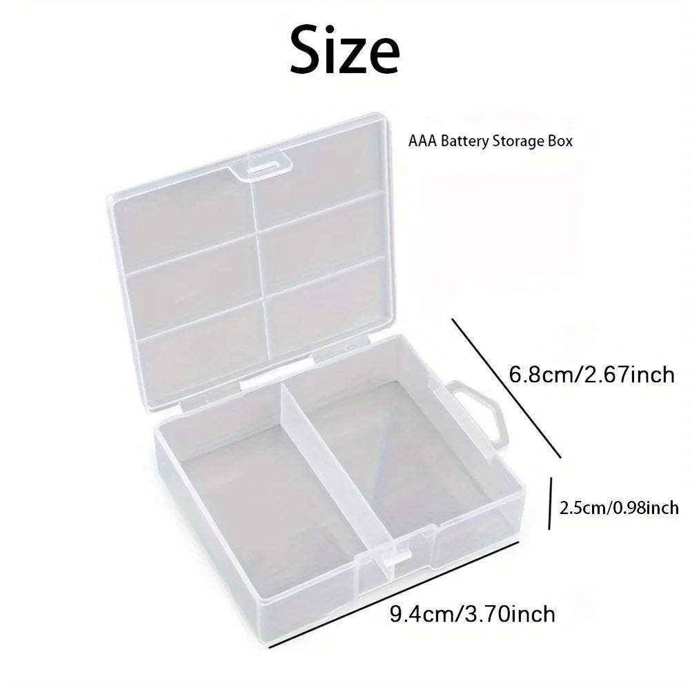 AA/AAA Battery Storage Box Transparent Battery Storage Box Can hold 24 AA Batteries Or 24 AAA Batteries