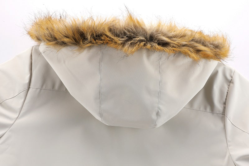 Men'S Winter Windbreaker Jacket with Warm Hood - Maroon Zip-Up Outdoor Coat, Stand Collar, Multiple Pockets, Casual Sporty Design for Cold Weather, Winter Jacket