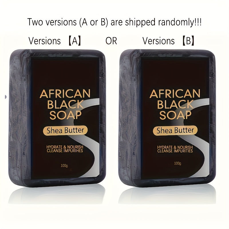 100g African Black Soap with Shea Butter | Moisturizing Cleanser for Clear Skin, Healthy, Glowing Skin, Unscented, Suitable for All Skin Types, Ideal for Face & Body