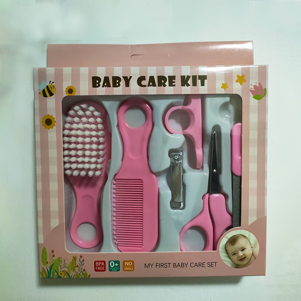[Baby Care Wash Set] 6pcs Comb and Brush Set, 3 Colors Baby Nail Clippers Kit, Baby Care Wash Set